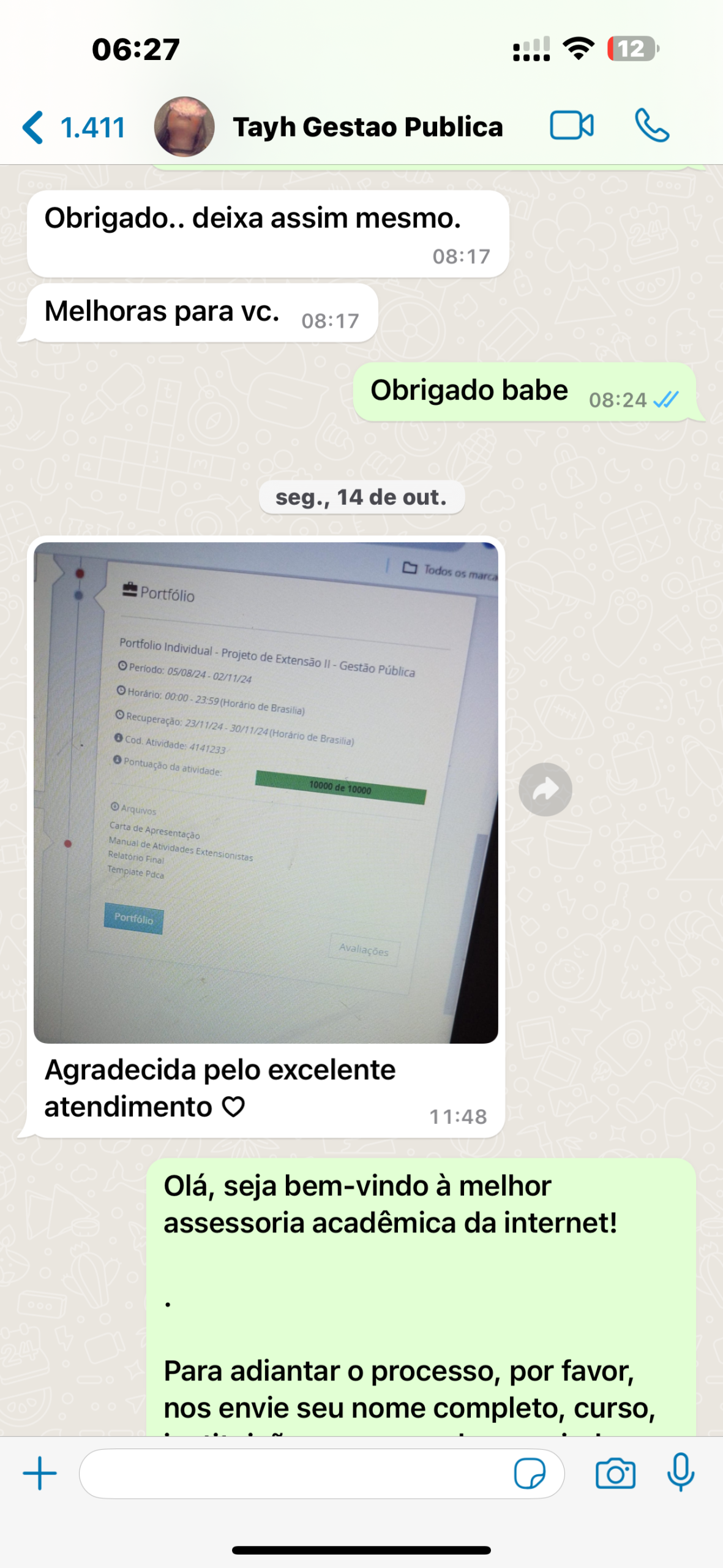 Projeto de Extensao EAD agradecimento